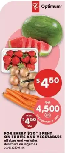 No Frills Optimum fruits and vegetables offer