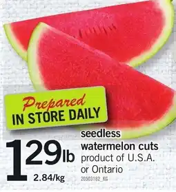 Loblaws seedless watermelon cuts offer