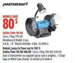 Canadian Tire Mastercraft bench grinder 8 inch offer