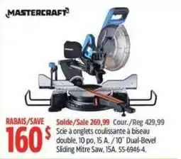 Canadian Tire Mastercraft sliding mitre saw 10 inch offer