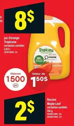 Maxi Tropicana jus d'orange certaines variétés offer