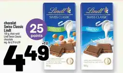 Metro Lindt Swiss Classic chocolate offer