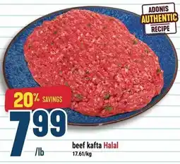 Marché Adonis beef kafta Halal offer