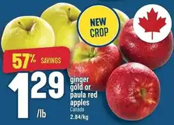 Marché Adonis ginger gold or paula red apples offer