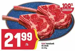 Marché Adonis Halal tomahawk rib steak offer