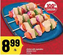 Marché Adonis kalal chicken with vegetables skewers offer