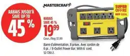 Canadian Tire Mastercraft 8-outlet power bar offer