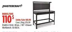 Canadian Tire Mastercraft 48" 1-Drawer Workbench offer