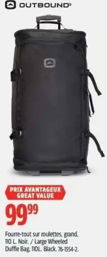 Canadian Tire Outbound large wheeled duffle bag offer