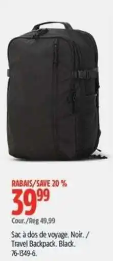 Canadian Tire Travel Backpack. Black. offer