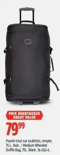 Canadian Tire Great Value medium wheeled duffle bag offer
