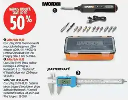 Canadian Tire Worx cordless screwdriver with usb charging cable & bits offer