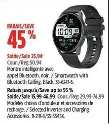 Canadian Tire Smartwatch with Bluetooth Calling, Black offer