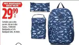Canadian Tire Great Value backpacks or 3-pc. backpack sets offer