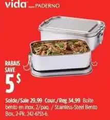 Canadian Tire vida stainless-steel bento box offer