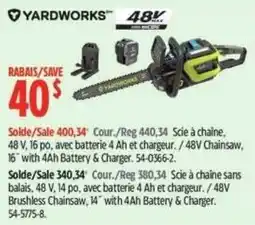 Canadian Tire Yardworks 48v chainsaw offer
