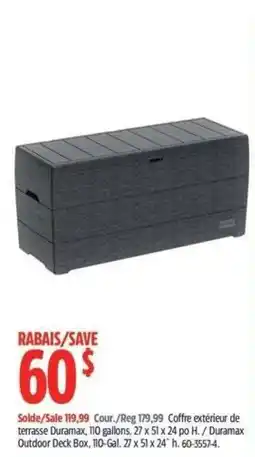 Canadian Tire Duramax outdoor deck box offer