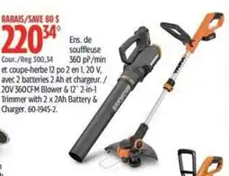 Canadian Tire Husqvarna 20V 360CFM Blower & 12" 2-in-1 Trimmer offer
