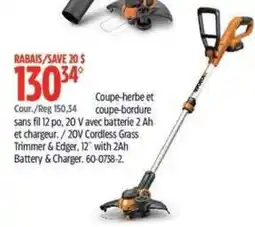 Canadian Tire 20v cordless grass trimmer & edger offer