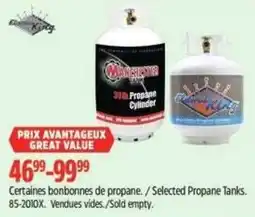 Canadian Tire Selected Propane Tanks offer