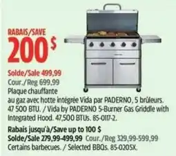 Canadian Tire Vida by PADERNO 5-Burner Gas Griddle with Integrated Hood offer