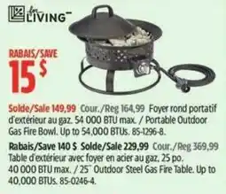 Canadian Tire for living portable outdoor gas fire bowl offer