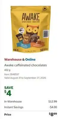 Costco Awake caffeinated chocolates offer