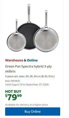 Costco Green Pan Spectra hybrid 3-ply skillets offer