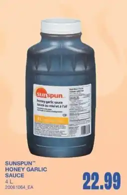 Wholesale Club Sunspun honey garlic sauce offer