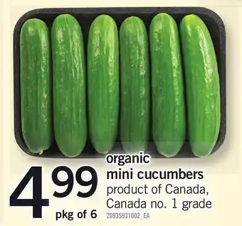 Organic mini cucumbers