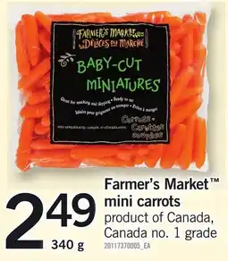 Loblaws Farmer's Market mini carrots offer