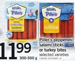 Loblaws Piller's pepperoni salami sticks or turkey bites offer