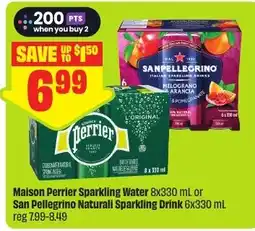 FreshCo Maison Perrier Sparkling Water or San Pellegrino Naturali Sparkling Drink offer
