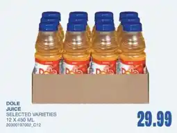 Wholesale Club Dole juice selected varieties offer