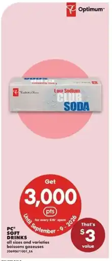 No Frills PC soft drinks offer