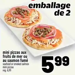 Metro mini pizzas aux fruits de mer ou au saumon fumé offer