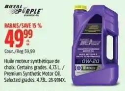 Canadian Tire Royal Purple synthetic oil offer