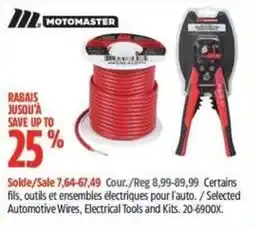 Canadian Tire Motomaster selected automotive wires electrical tools and kits offer