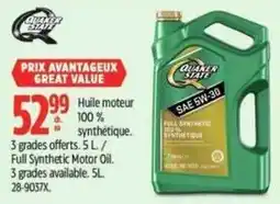 Canadian Tire Quaker State full synthetic motor oil offer