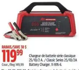 Canadian Tire MOTORMASTER battery charger classic series 25/10/2a offer