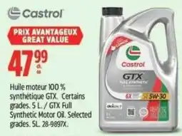 Canadian Tire Castrol gtx full synthetic motor oil offer