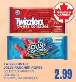 Wholesale Club Twizzlers or Jolly Rancher ropes offer