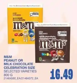 Wholesale Club M&M peanut or milk chocolate offer