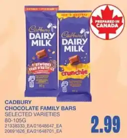 Wholesale Club Cadbury chocolate family bars offer