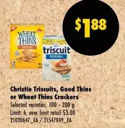 Wholesale Club Christie Triscuits Good Thins or Wheat Thins Crackers offer