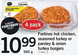Loblaws Fortinos turkey burgers offer