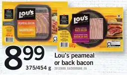 Loblaws Lou's peameal or back bacon offer