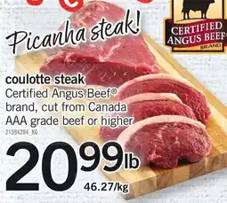 Loblaws Certified Angus Beef Picanha steak offer