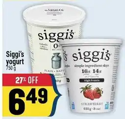 Marché Adonis Siggi's yogurt offer