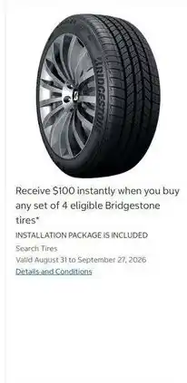 Costco Bridgestone tires offer